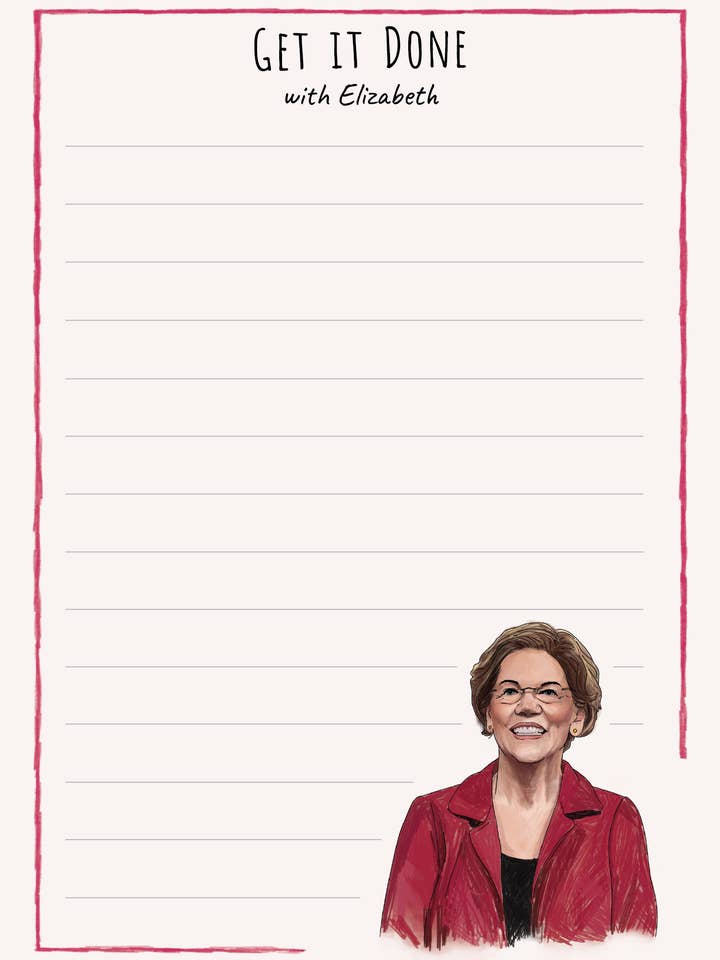 Elizabeth Warren Notepad for wholesale by The Card Bureau