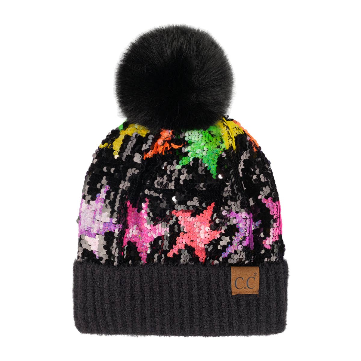 Truly Contagious - Wholesale Beanie - Dames - CC Pom muts met pailletten en pailletten (HTE0012) (HTE0017)6