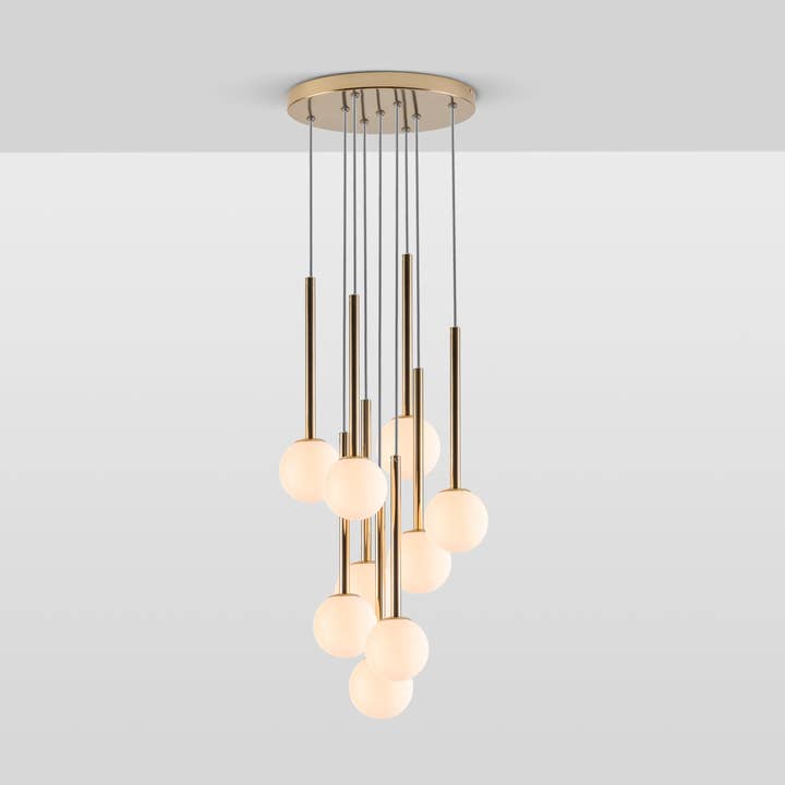 houseof - Wholesale Chandelier/Hanging Light - Opal Ball Cluster Ceiling Light In Brass0
