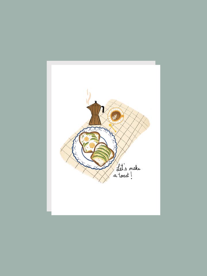 Greeting card - Let's make a toast for wholesale by Citron et Miel