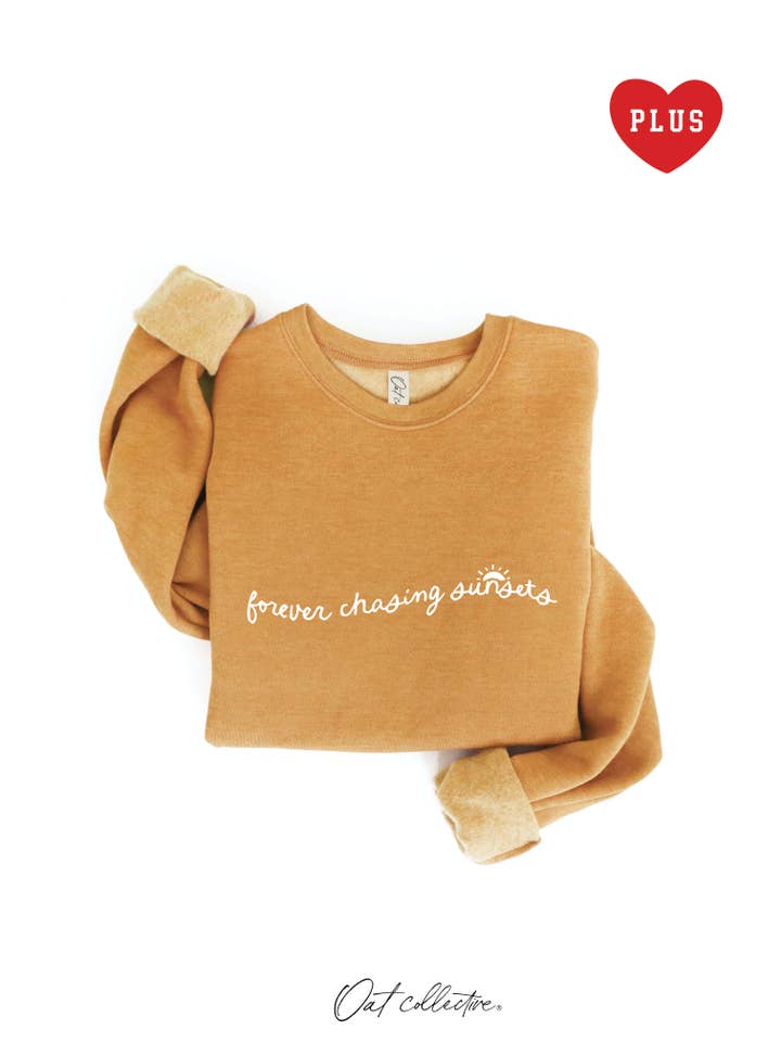OAT COLLECTIVE - Wholesale Graphic Sweatshirt - Women's - FOREVER CHASING SUNSETS Plus Graphic Sweatshirt7
