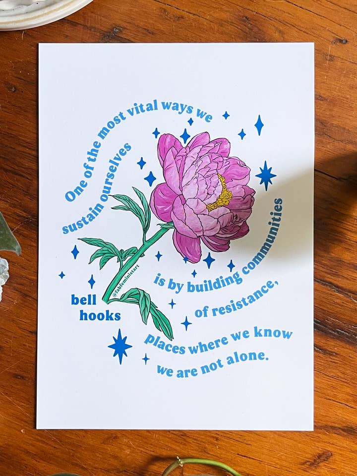Feminist print: bell hooks, communities of resistance for wholesale by Fabulously Feminist