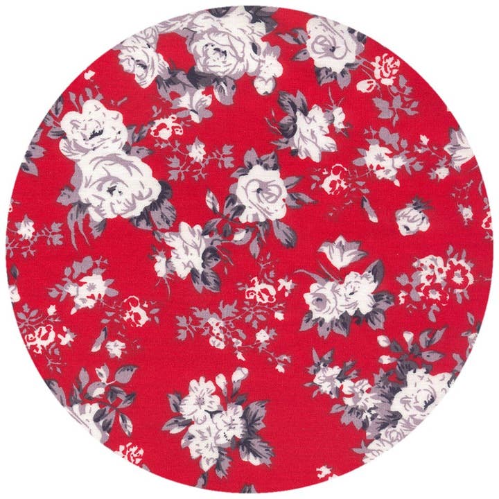 Josvil - Vendita all'ingrosso Fazzoletto - Uomo - Fazzoletto da taschino in cotone rosso con fiori bianchi1