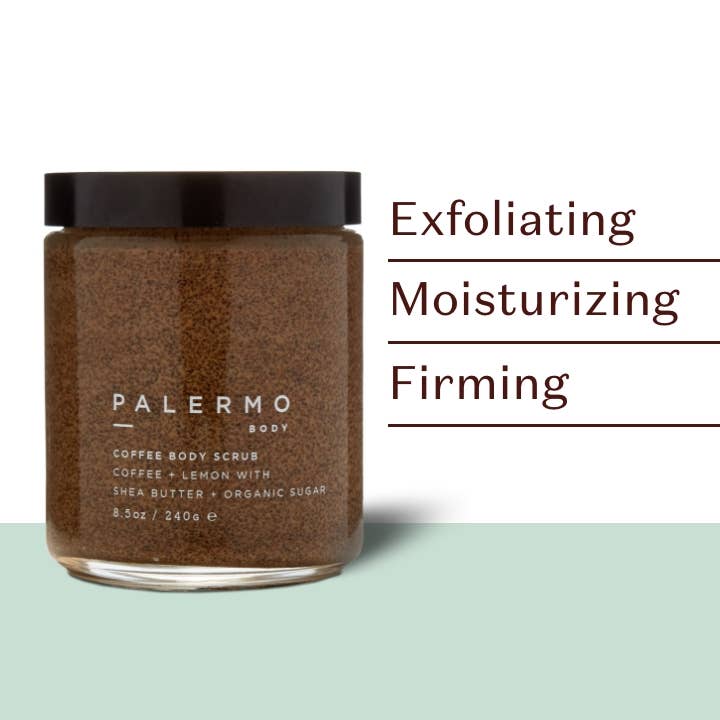 Palermo Body - Wholesale Body Scrub/Exfoliant - Coffee Body Scrub - Fair-trade Organic Coffee + Lemon
