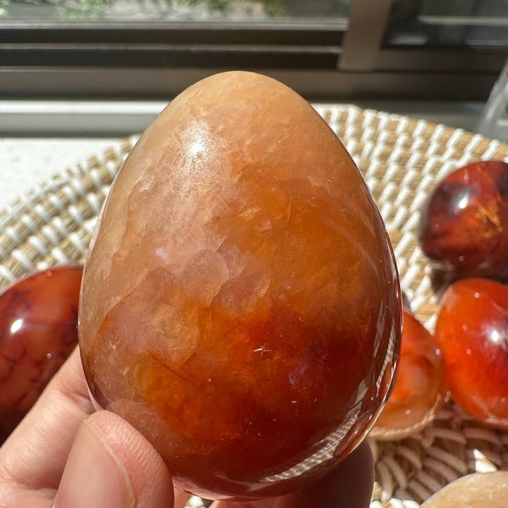 Moon Rituals - Wholesale Spiritual stone/crystal - Natural Carnelian Egg Crystal 50-300g - Healing Stone for Vitality, Creativity & Sacral Chakra Balance, christmas crystal gift8