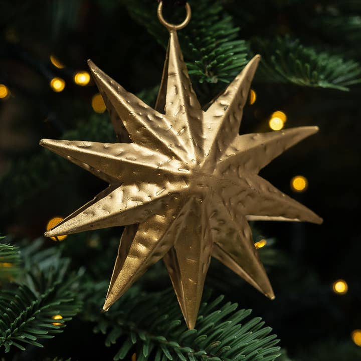 Alkaid Decorative Gold Coloured Iron Hanging Decoration for wholesale by Bollywood Christmas