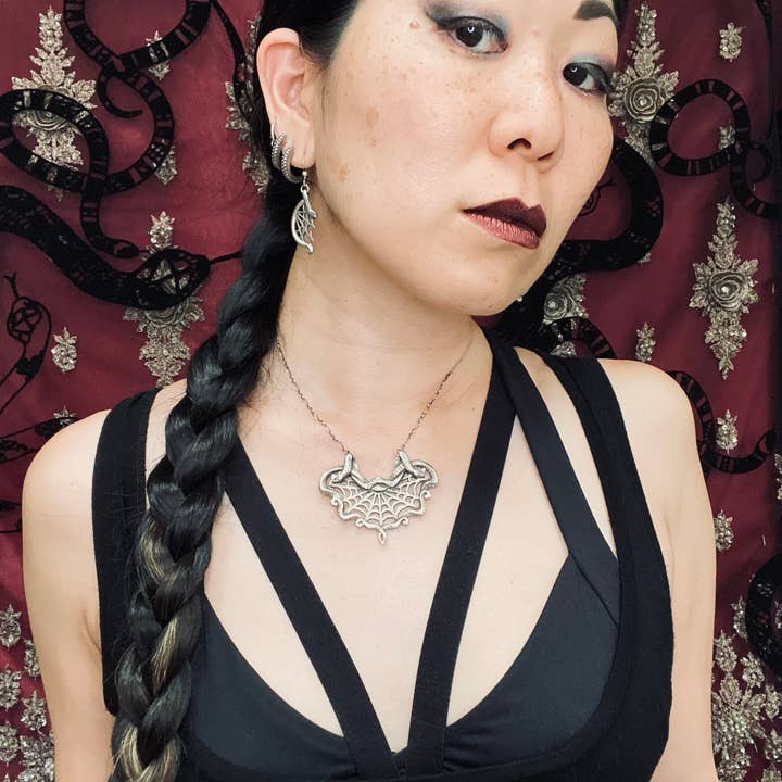 Miyu Decay - Wholesale Pendant/Charm Necklace - Medusa's Lace Brass Necklace in Brass and Sterling5