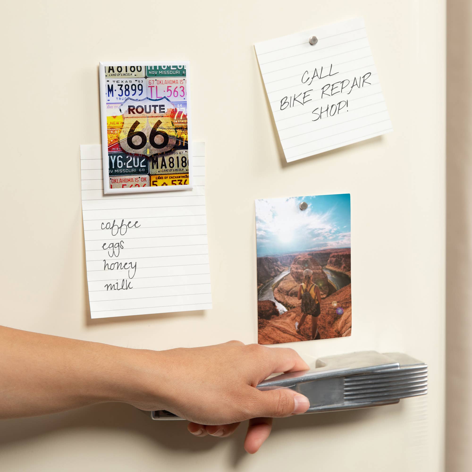 Lantern Press - Wholesale Magnet - MAGNET Route 66 License Plates, Highway Road1