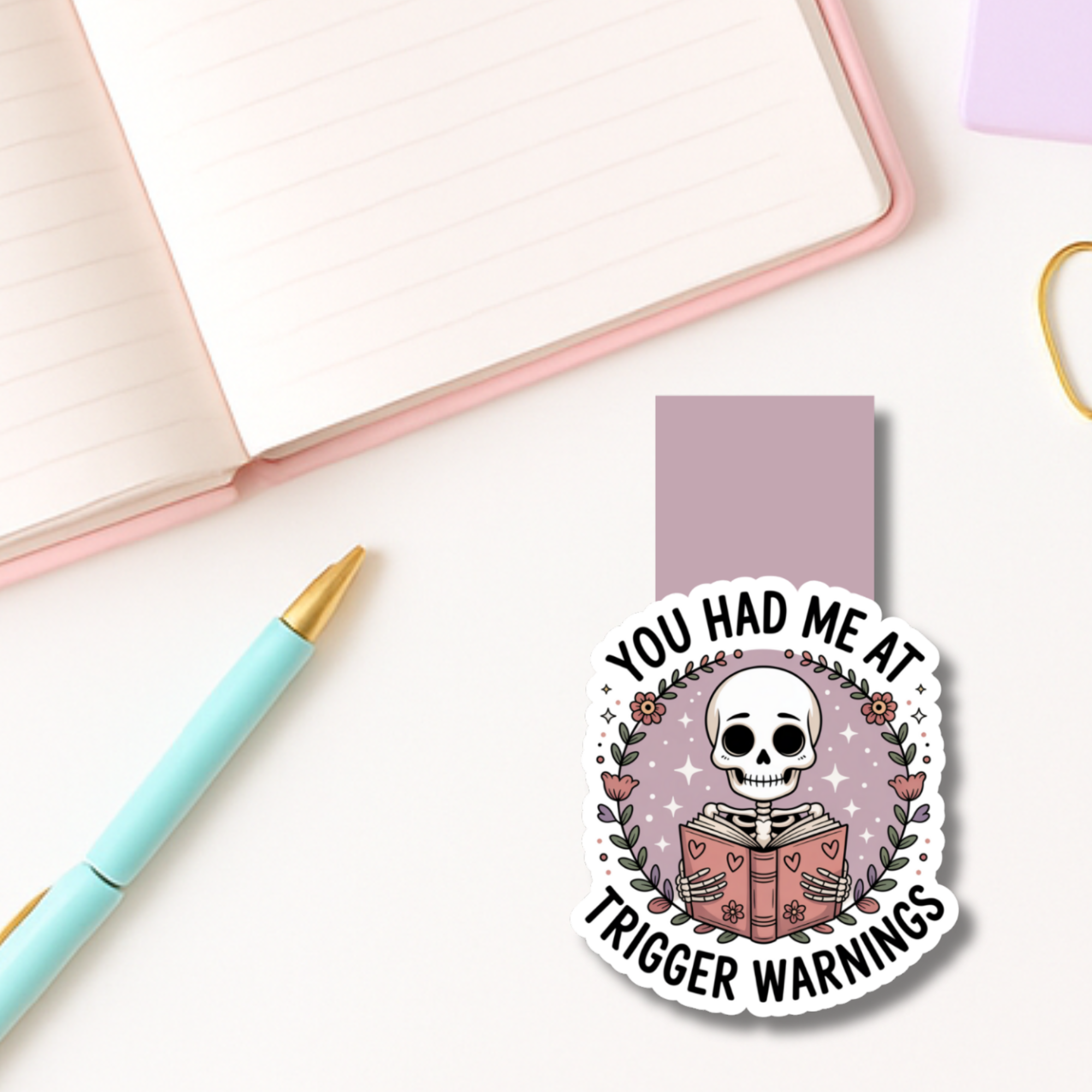 Auburn Row Design - Wholesale Bookmark - You Had Me at Trigger Warnings Magnetic Bookmark1