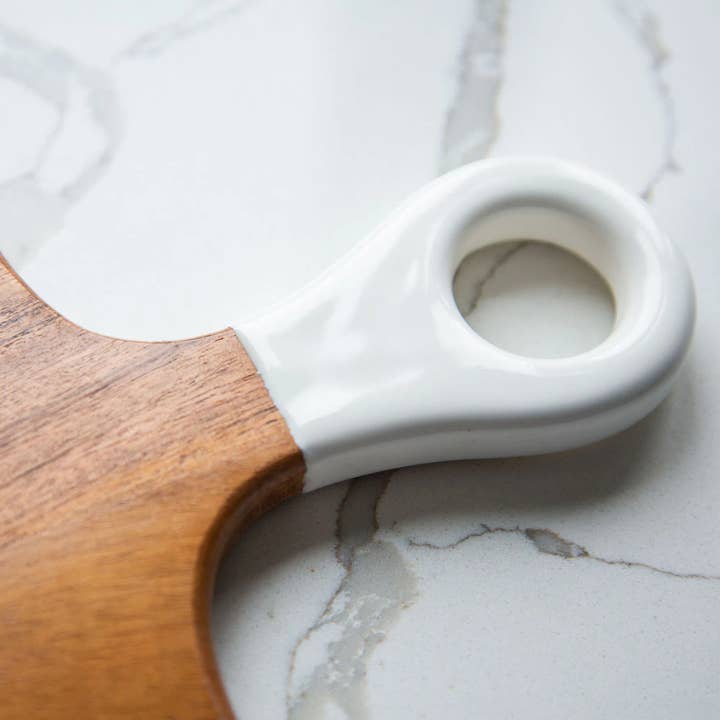 Jeanne Fitz - Wholesale Cheese Board - Wood+White Collection Acacia Wood Square Charcuterie Board M2