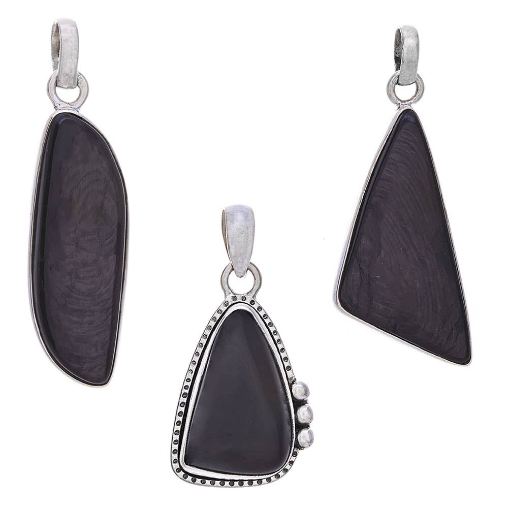 Kheops BLJ Jewelry – Großhandel Individueller Charm/Anhänger – Kleiner Hypersthen-Anhänger in verschiedenen Formen (31 bis 44 mmH)0