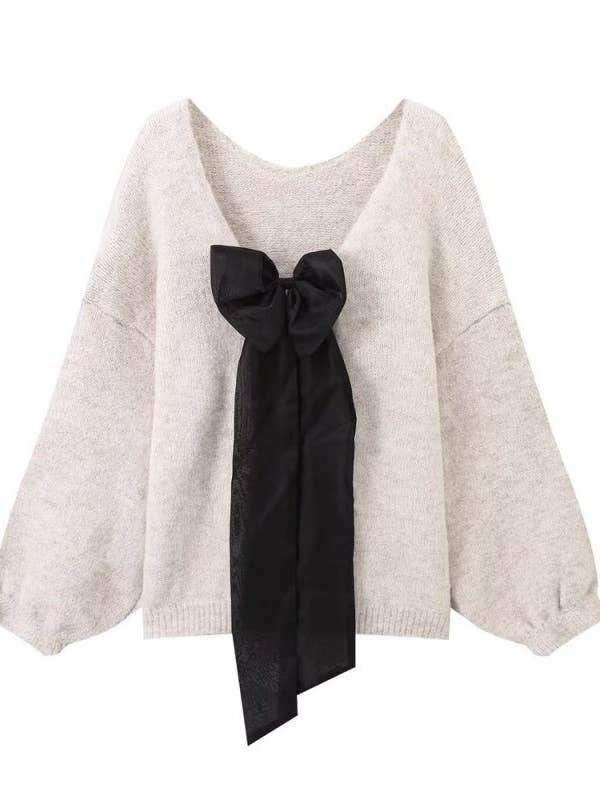 Bow Accent Knit Pullover Sweater and other Purchase Wholesale bow sweater. Free Returns & Net 60 Terms on Faire trending on Faire.