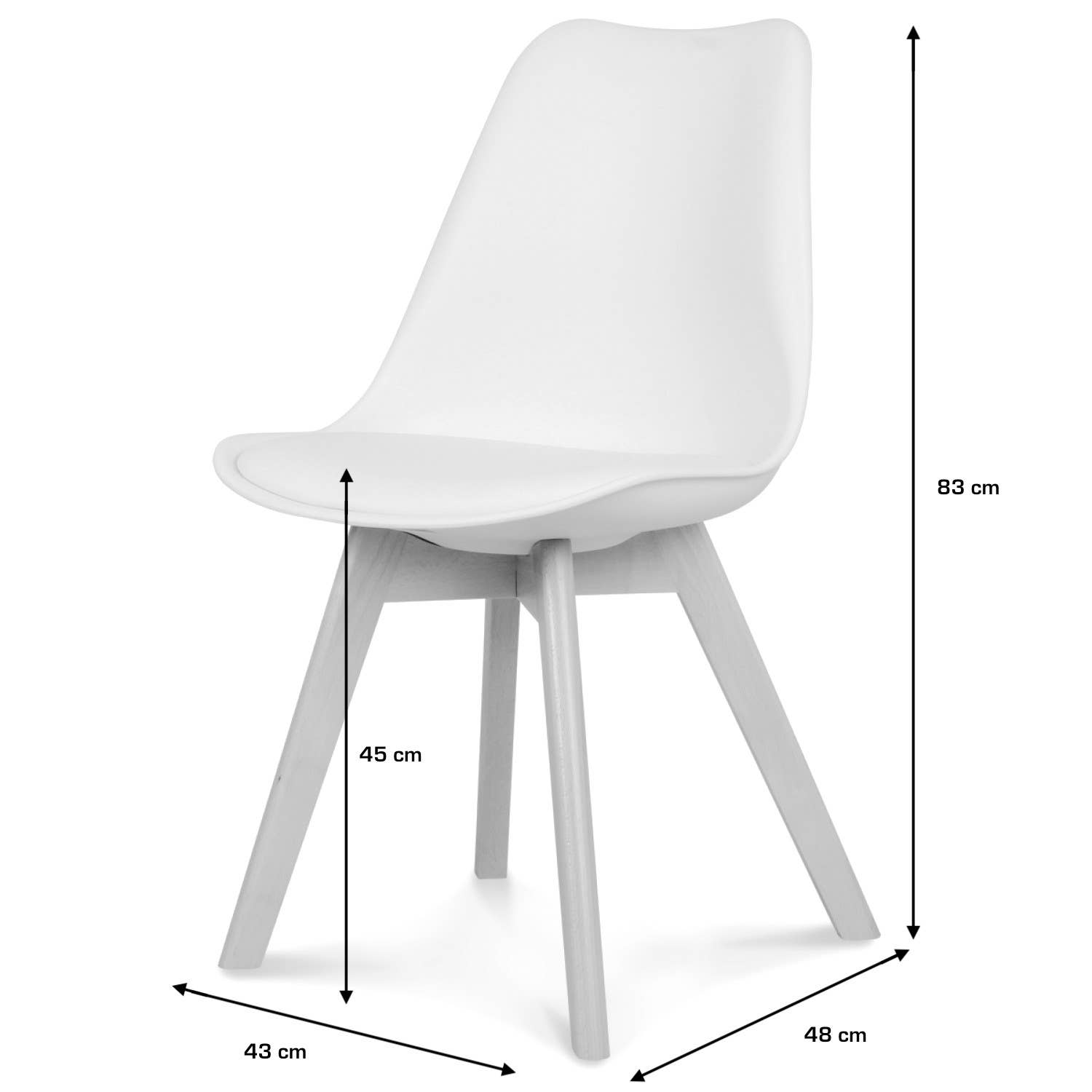 bianco Sedia Scandy bianca L48 P43 H83cm in vendita all'ingrosso su Faire3