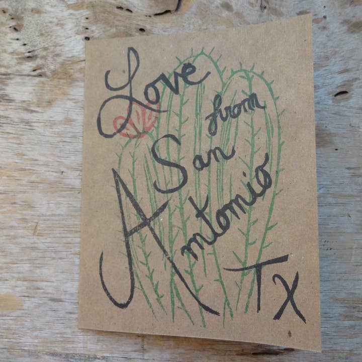 The Foxes Tail - Wholesale Love Card - Love From... Cactus Handmade Note Card2