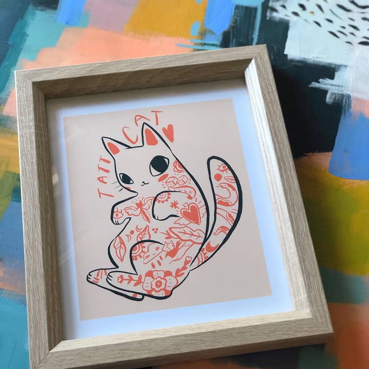Bunny Dee - Wholesale Art Print - tatt cat 8x10 art print