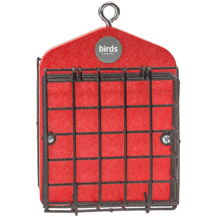 Birds Choice - Wholesale Bird Feeder - Suet Feeder for Two Cakes in Red Recycled Plastic