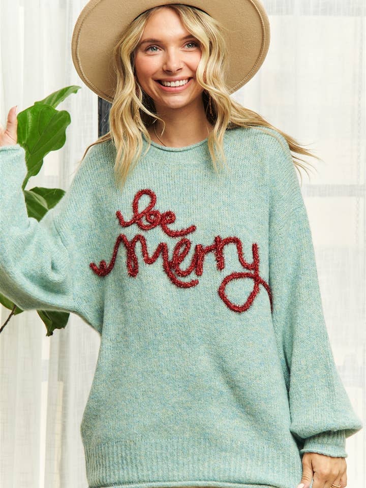 Madelyn - Wholesale Knit Sweater - Women's - LESW3439 - X-MAS DECOR ACCENT SWEATER TOP10