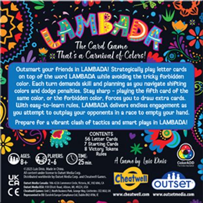 Cheatwell Games – wholesale Card game – Lambada - The card game that's a carnival of colors!1