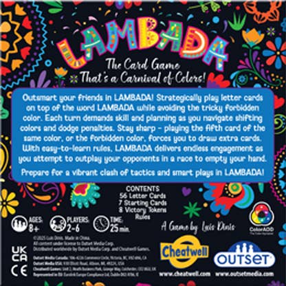 Cheatwell Games – wholesale Card game – Lambada - The card game that's a carnival of colors!1