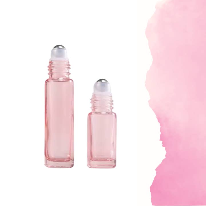 Essential Wellness - Body, Mind, Spirit - Wholesale Essential Oil Roll-On - BLUSH PINK Glass Roller Bottle 10/5ml with Bamboo Cap2