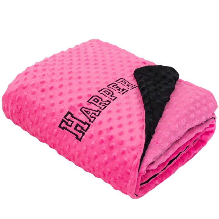 Personalized Minky Dot Toddler and Kid Blanket for wholesale by a Baby inc