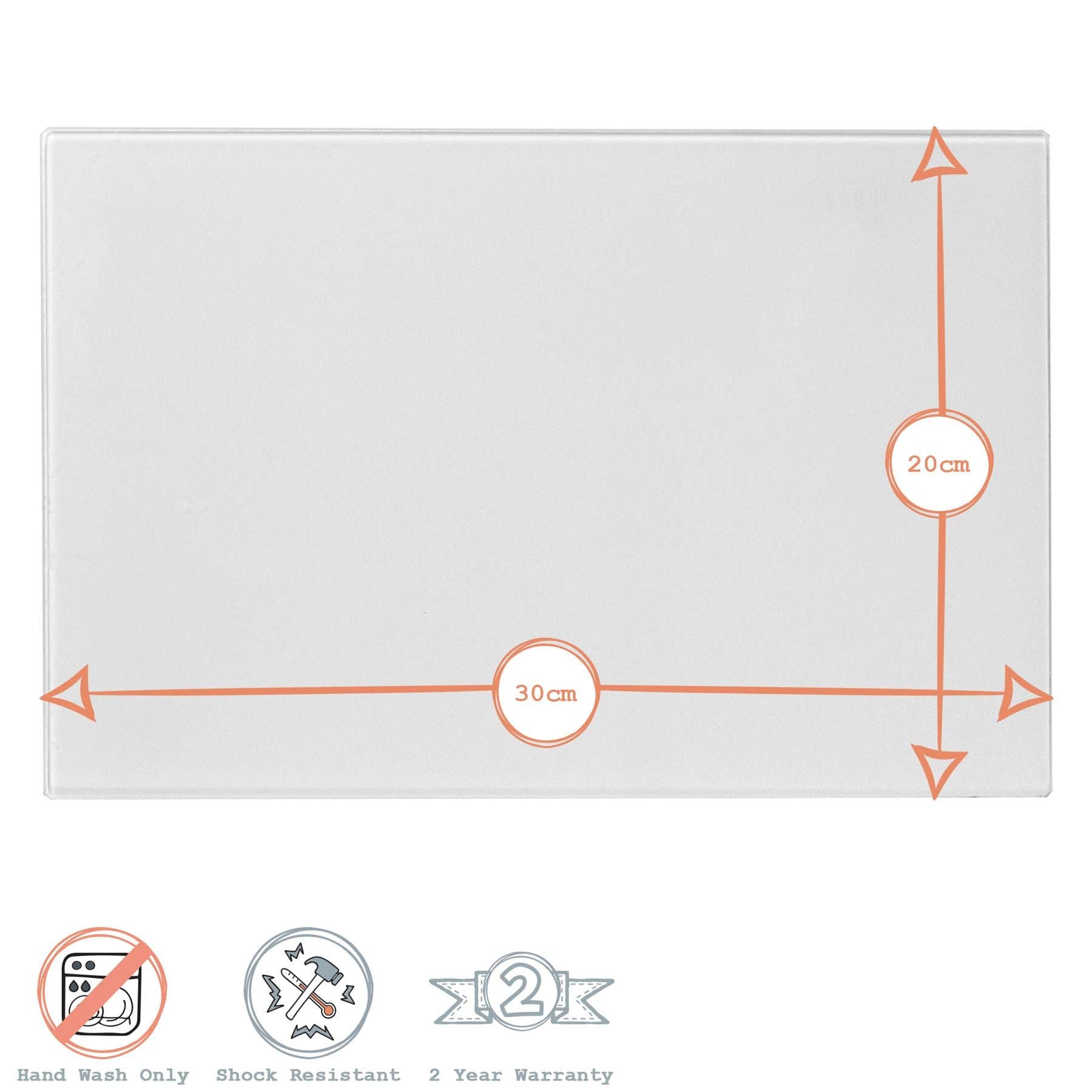 Rinkit Ltd - Wholesale Cutting Board - Harbour Housewares Glass Worktop Saver - Blue - 30 x 20cm6