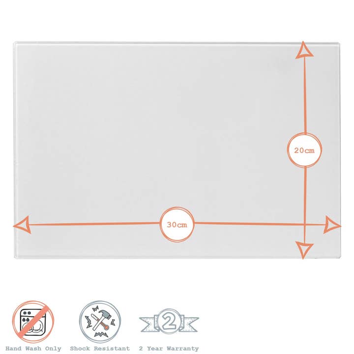 Rinkit Ltd - Wholesale Cutting Board - Harbour Housewares Glass Worktop Saver - Blue - 30 x 20cm6