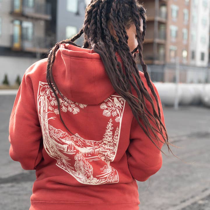 Fireside Unisex Hoodie - Paprika for wholesale by The Montana Scene