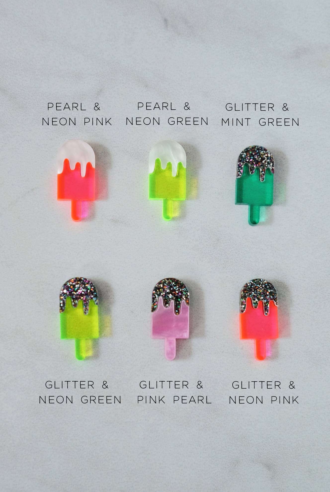 BAT/DOG Jewelry Design - Vente Boucles d'oreilles pendantes - Boucles d'oreilles pendantes popsicle Lucite6