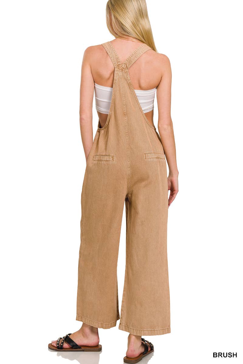 42POPS - Wholesale Jumpsuit - Women's - ..1013 Washed Knot Strap Pockets Jumpsuit SI-2634816