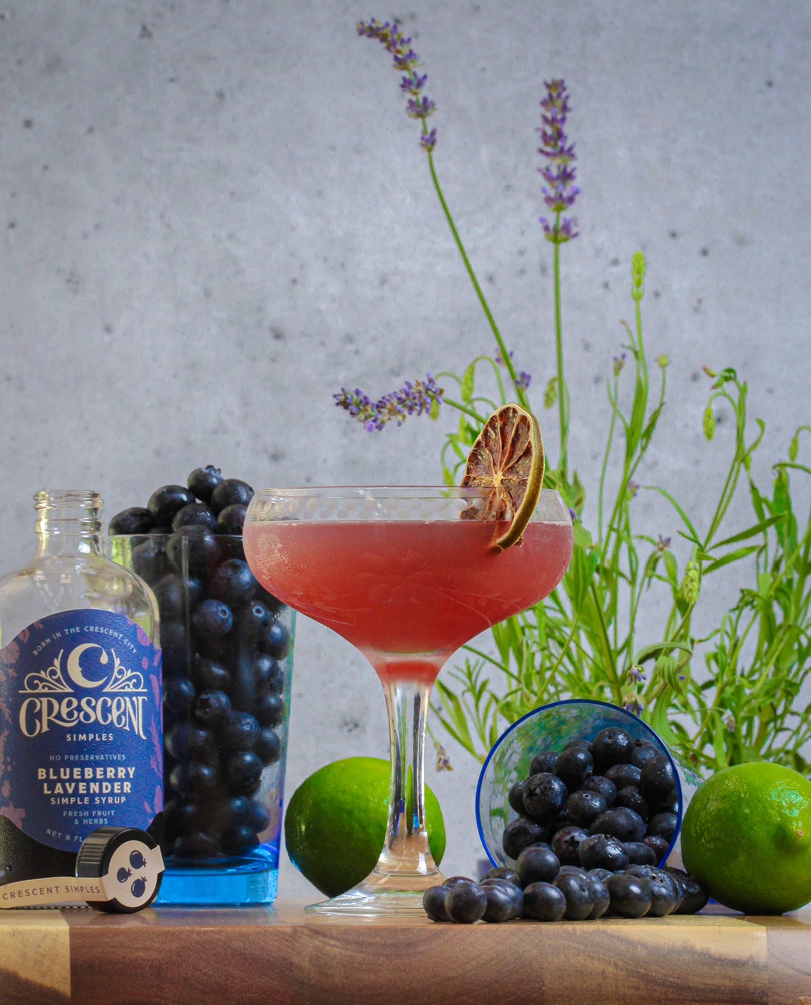 Crescent Simples - Wholesale Cocktail Mix/Syrup - Blueberry Lavender Simple Syrup2