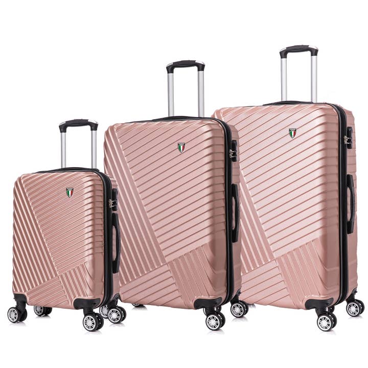 TUCCI Italy VOLARO 3PC Hardside Luggage Set (20"/24"/28") for wholesale by Titanio Travel Goods Group