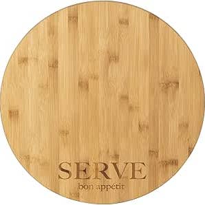 Brown Bamboo Lazy Susan Serving Tray 36x2cm for wholesale on Faire