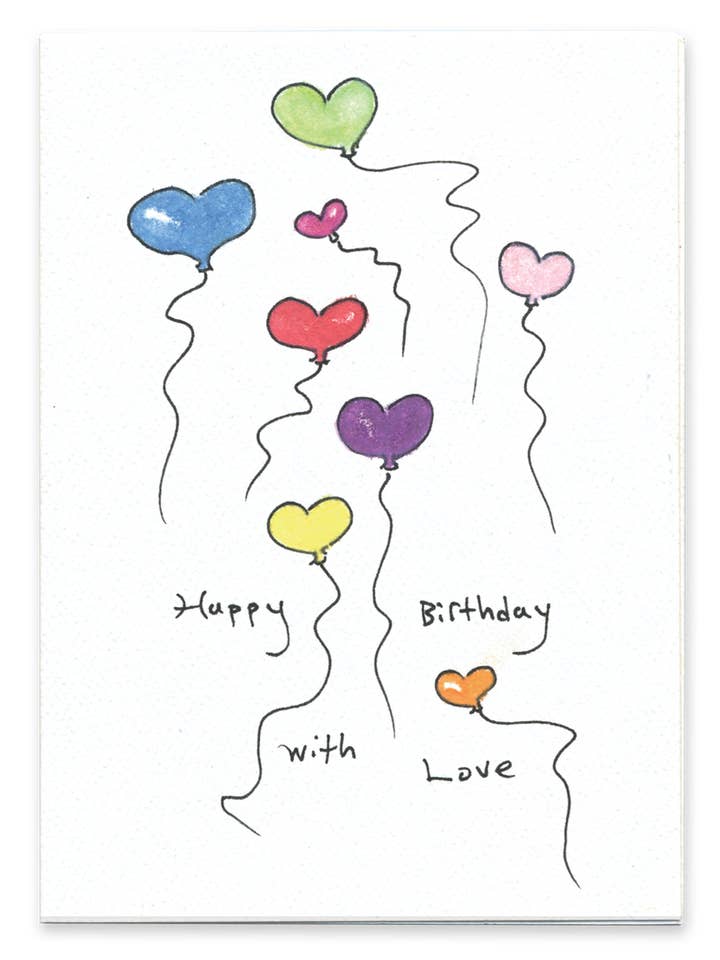 Happy Birthday with Love for wholesale by Rosie’s Wonders Connection Cards