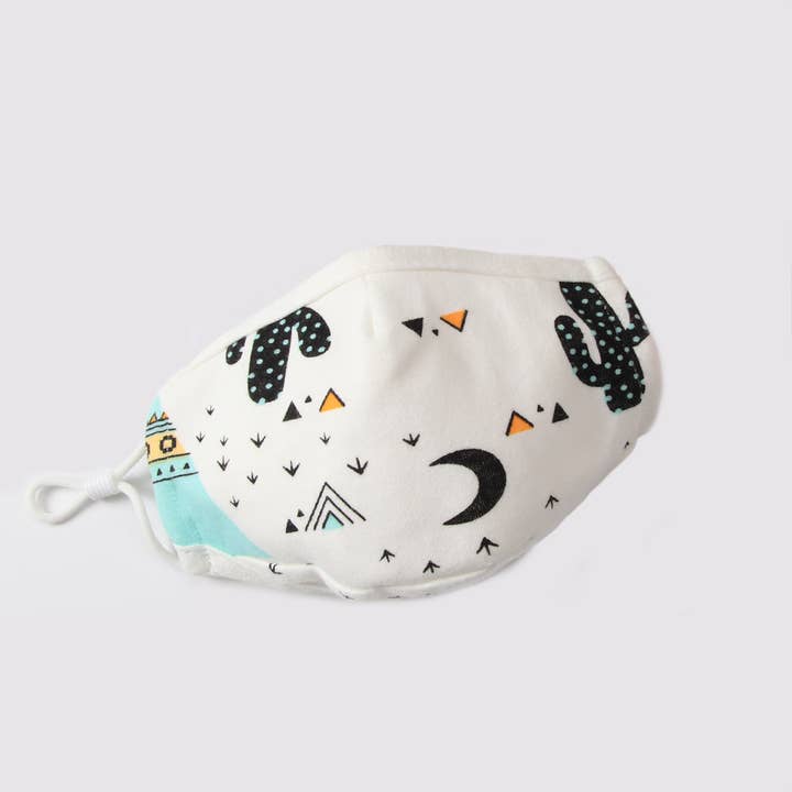 Cheengoo - Venta al por mayor Mascarilla facial protectora - Mascarilla infantil de algodón con bolsillo de filtro - Desert