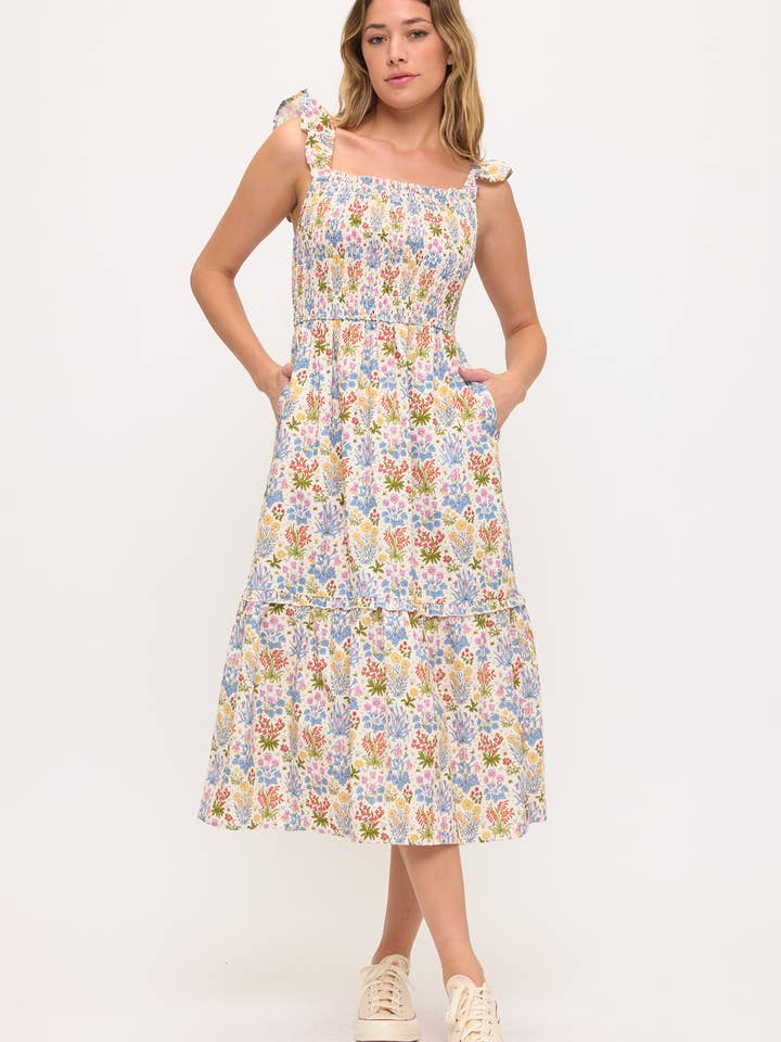 KJOLE MED VILDBLOMSTERPRINT for engroshandel hos SM WARDROBE