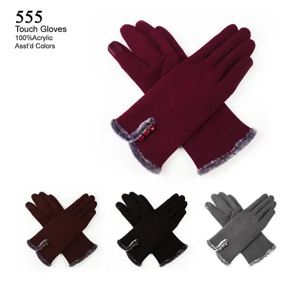 Jasper Trading LLC - Wholesale Gloves - Women's - JG767 - One Dozen Ladies Fleece Texting Gloves (555)7