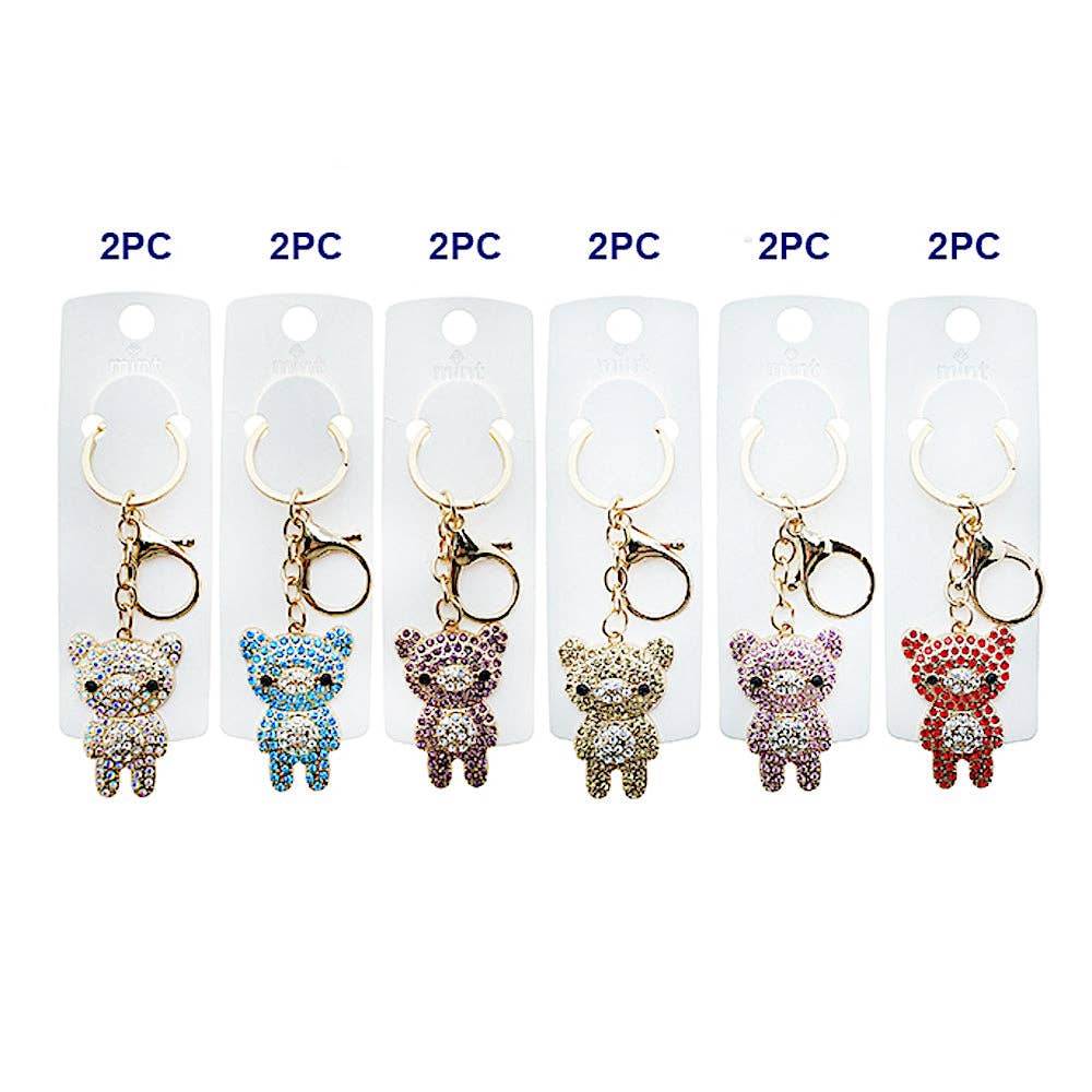 Atlas Fashion – wholesale Keychain – Women's – Rhinestone Teddy Bear Keychain1