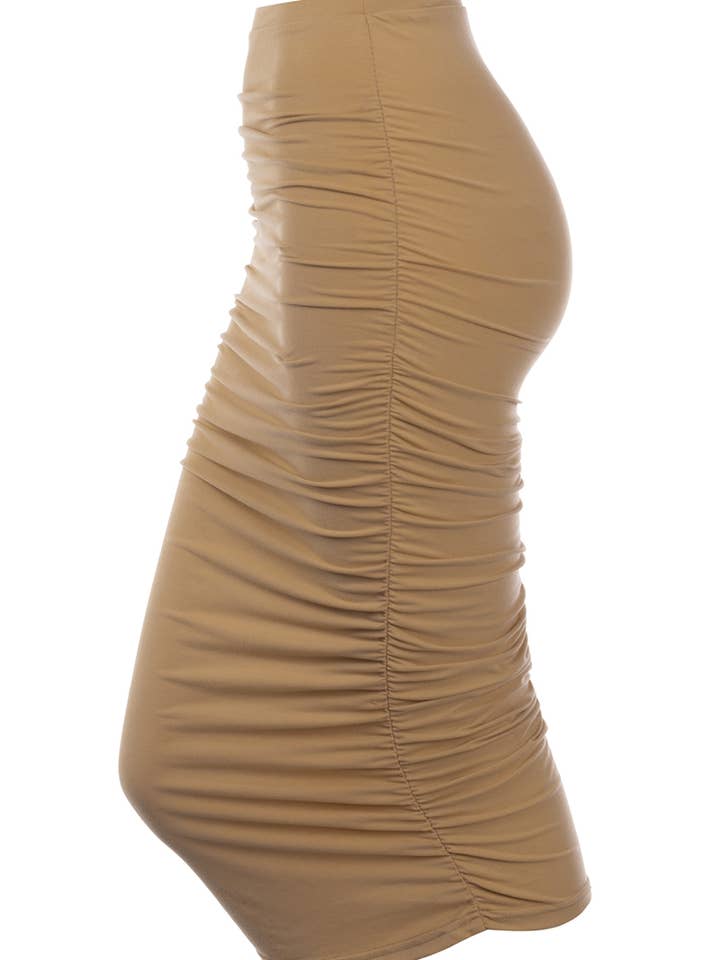 NINEXIS - Wholesale Skirt - Women's - CWBMS070_Slim Fit Ruched Long Pencil Skirt38