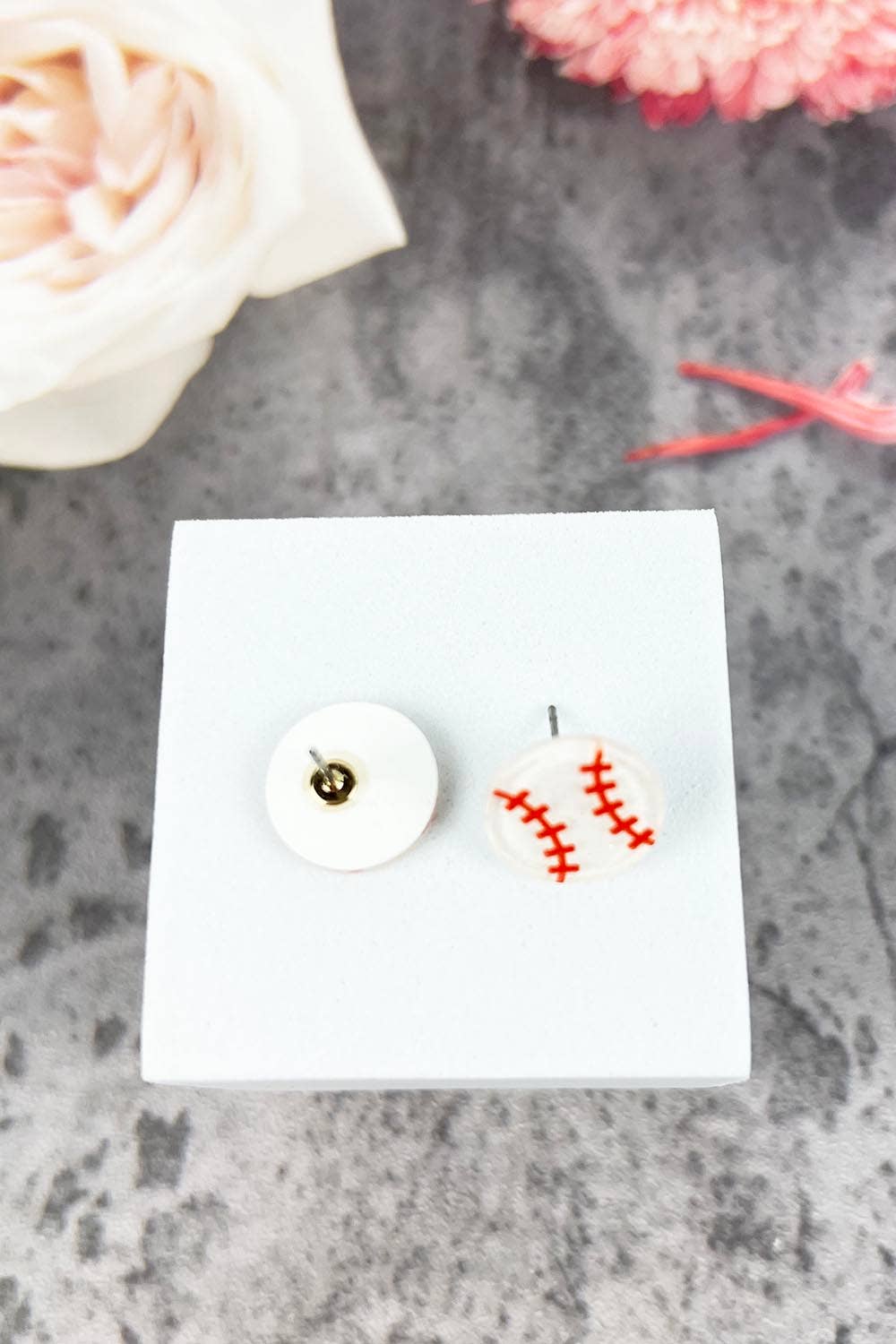 JHP Collection - Wholesale Stud/Post Earrings - VARIETY OF SPORTS BALL EPOXY MINI STUD EARRINGS11