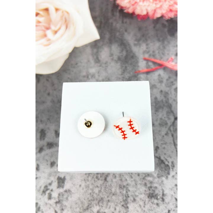 JHP Collection - Wholesale Stud/Post Earrings - VARIETY OF SPORTS BALL EPOXY MINI STUD EARRINGS11