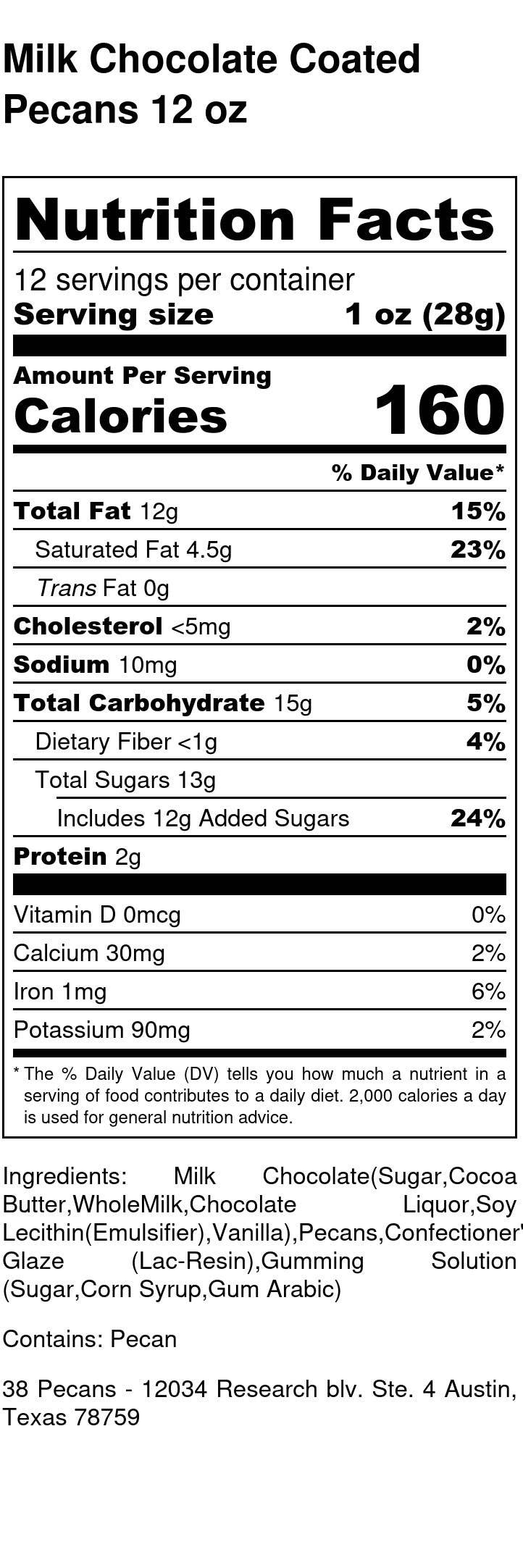 38 Pecans - Vendita all'ingrosso Dolci ricoperti di cioccolato - Cioccolato al latte4