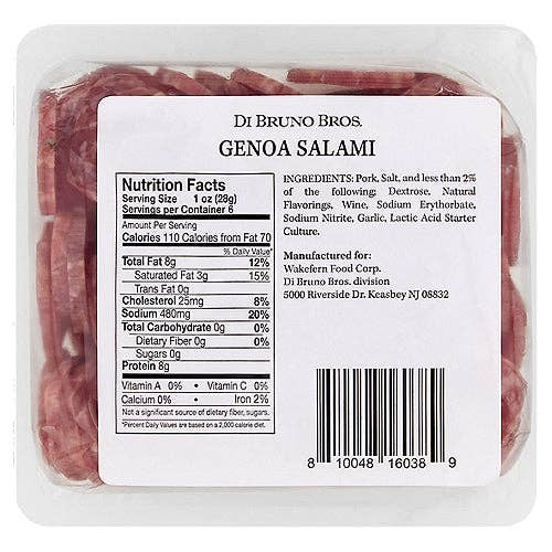 Di Bruno Bros. - Wholesale Salami - Genoa Salami Sliced Coin Pack1