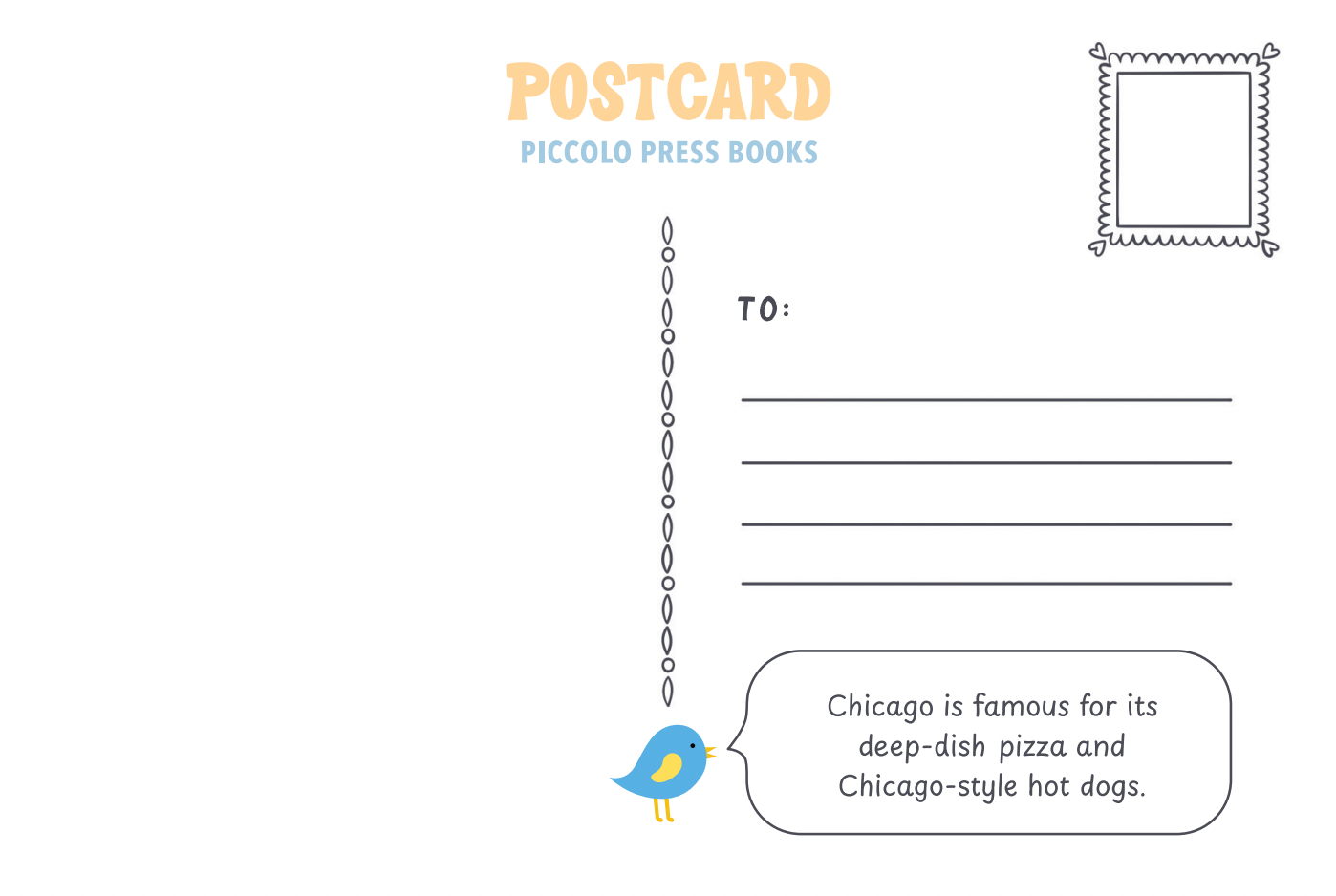 Piccolo Press - Wholesale Postcard - Chicago Coloring Postcards3