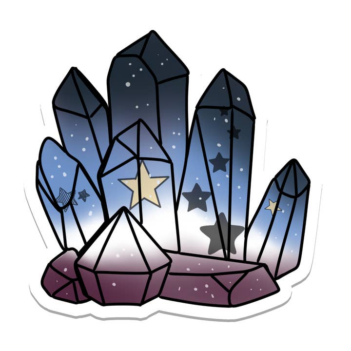 Kristall Asexuelle Stolz | Hexe | Wasserdichter Aufkleber | 2,5" für den Großhandel von Rebel and Siren Stickers