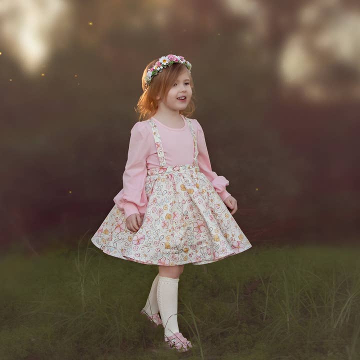 Vintage suspender skirt - Isabella for wholesale by Baby Belle Au.