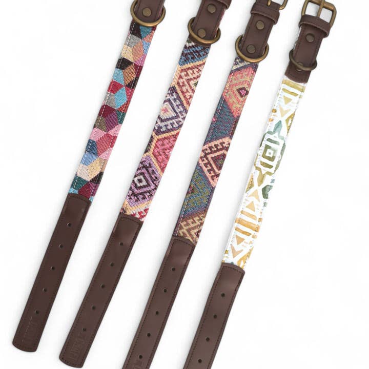 Mabelpiel - Wholesale Pet Collar - Dog - Handcrafted product with ethnic print – Leather and fabric1