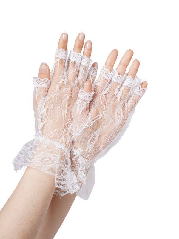 KBW Global Corp. - Wholesale Gloves - Women's - White Lace Fingerless Gloves0