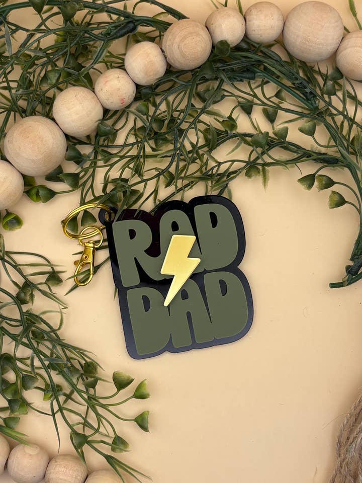 Rad Dad Keychain for wholesale by PepperJack Designs