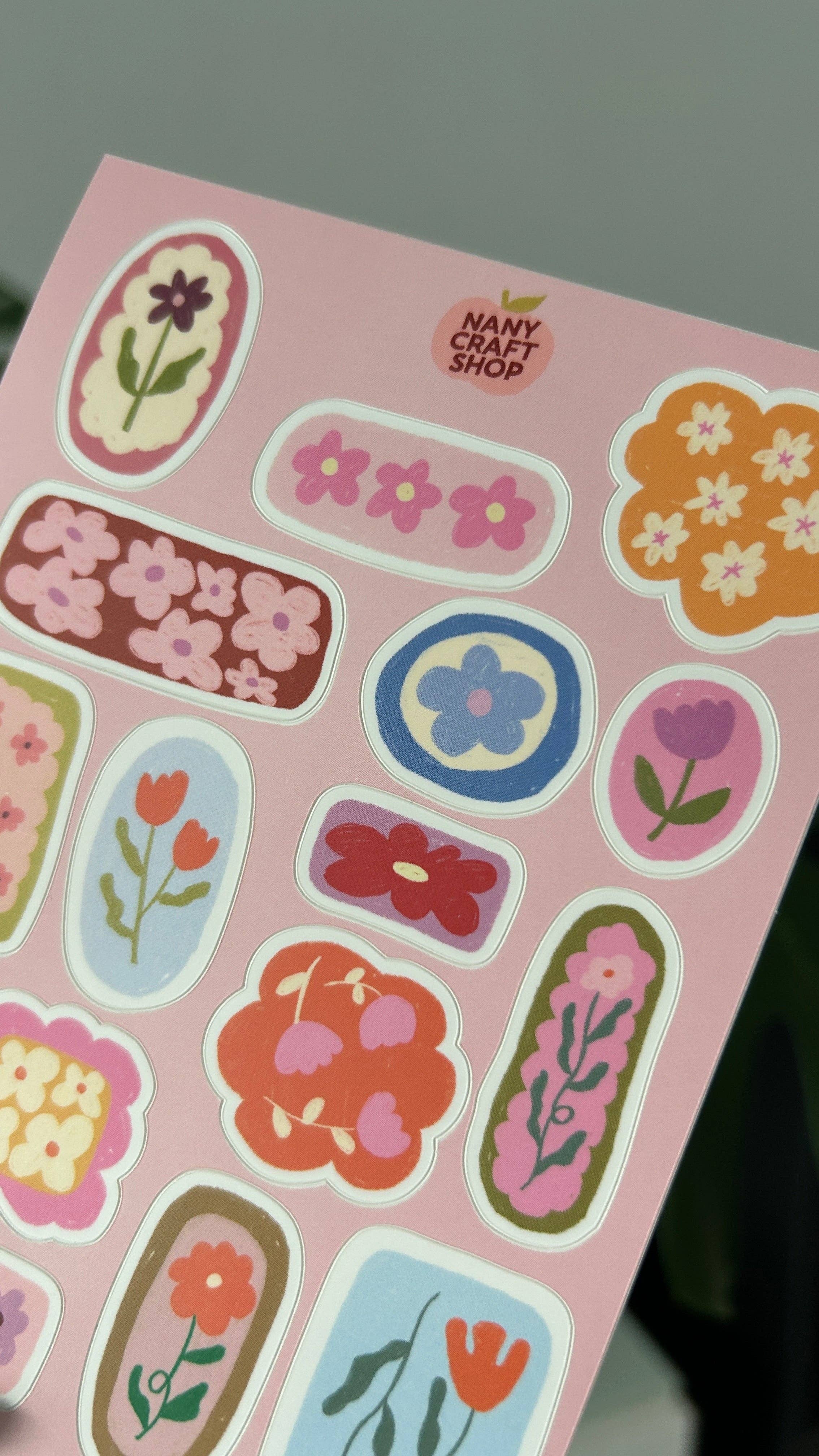 Nany Craft Shop - Venta al por mayor Pegatina - Plancha de pegatinas flores A66